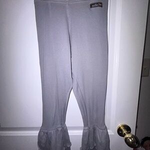 Matilda Jane Gray Ruffle Kids Leggings Sz 10